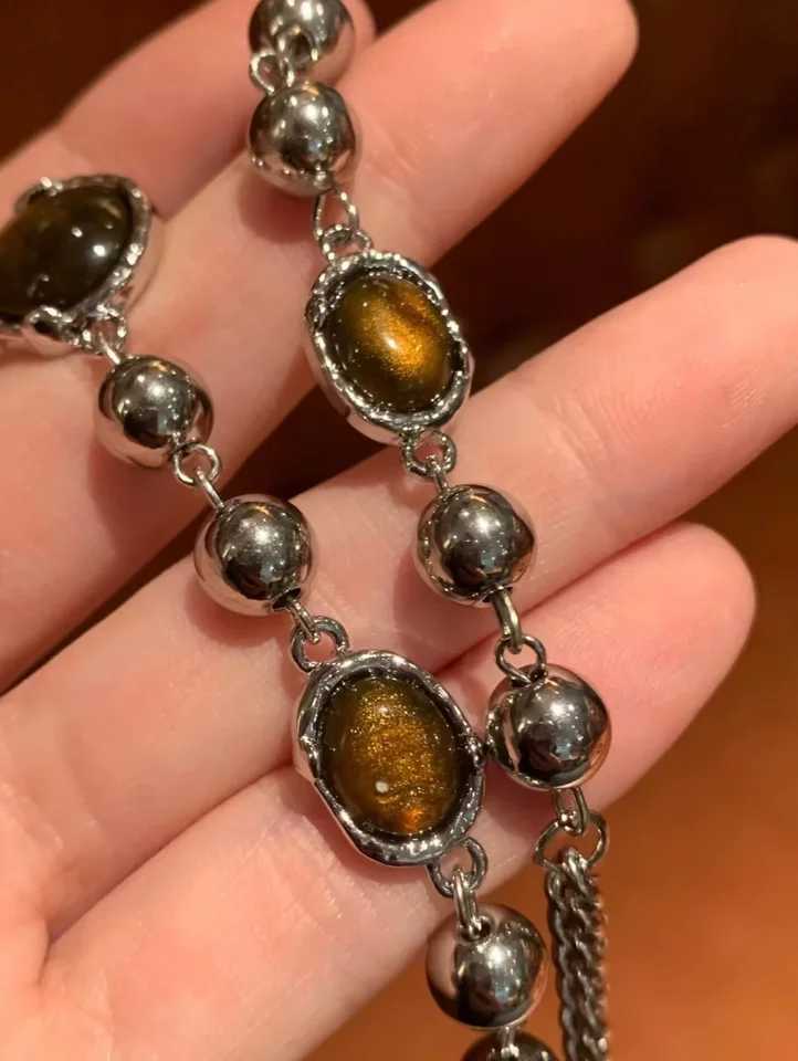 New Trendy Amber Cat Eye Stone Choker Necklace for Women Versatile Simple Punk Gothic Necklace Jewelry Gift Z250731 Z250910