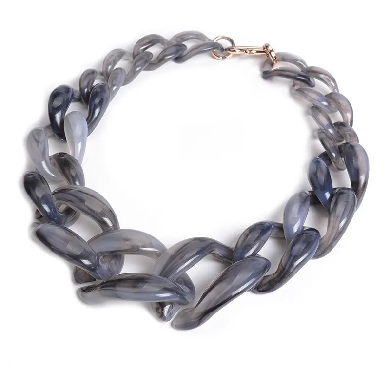 FishSheep Statement Acrylic Chunky Chain Long Necklace Vintage Resin Big Choker Pendant Necklaces For Women Fashion Jewelry 250729