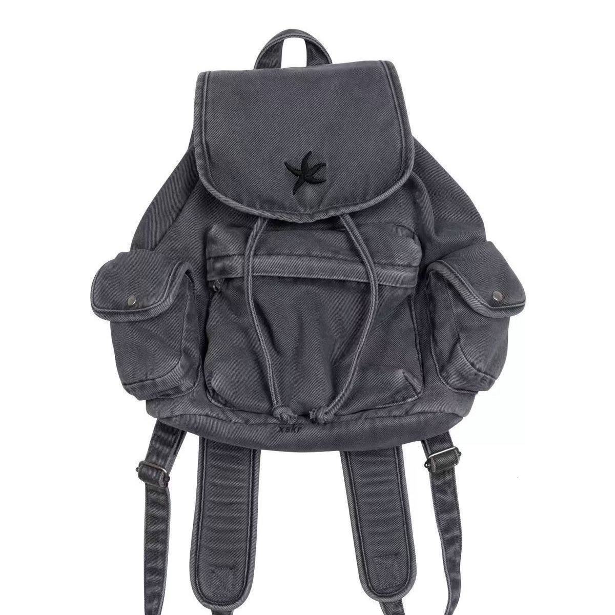Designer Bag Large Capacity Multi-pocket Korean Vintage Starfish Denim Casual Backpack Washed Student School Bag Trendy Luxury Bag Tote Bag