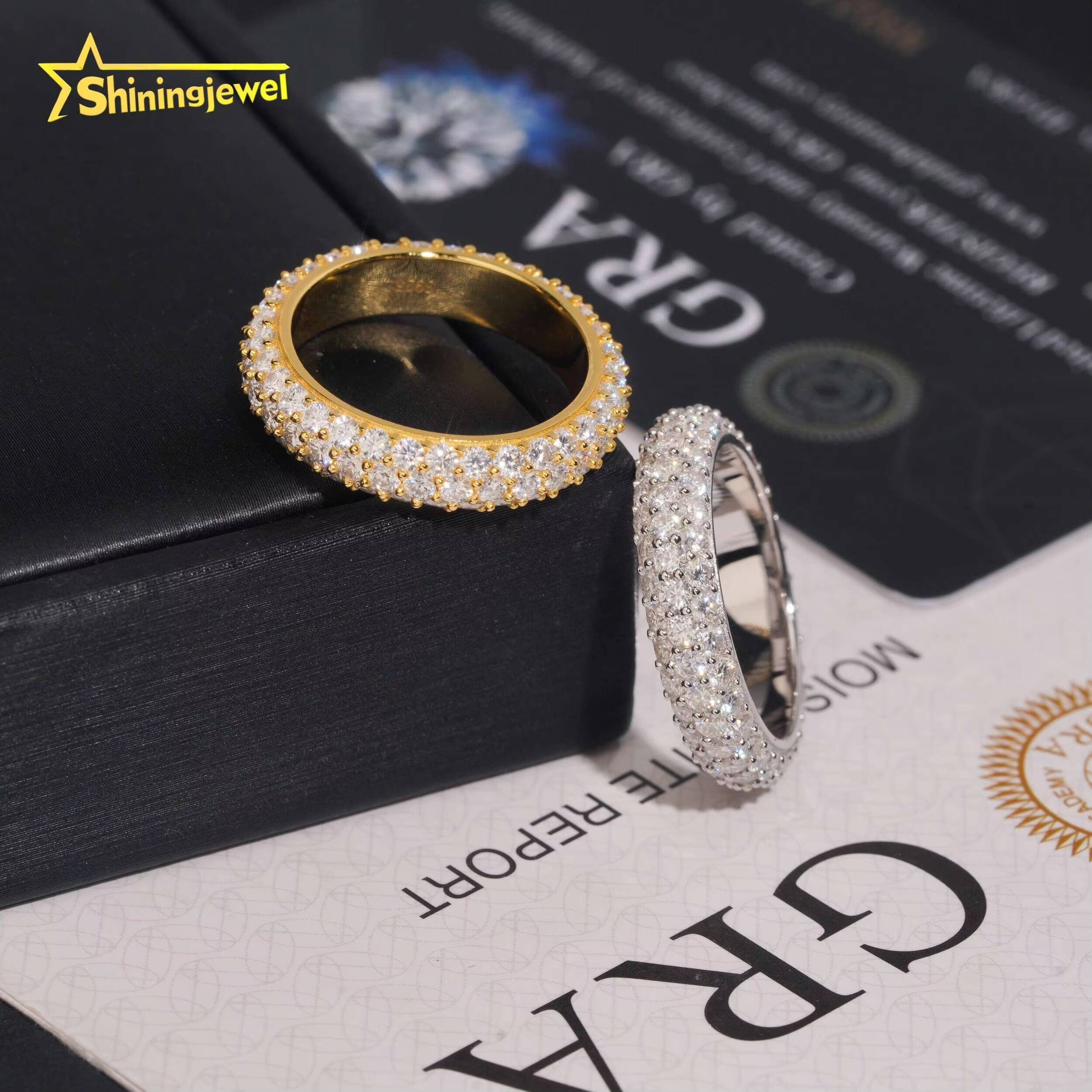 Luxury Silver Jewelry Moissanite Eternity Band Diamond Engagement Ring Wedding Rings 925 Sterling Sliver Jewelry