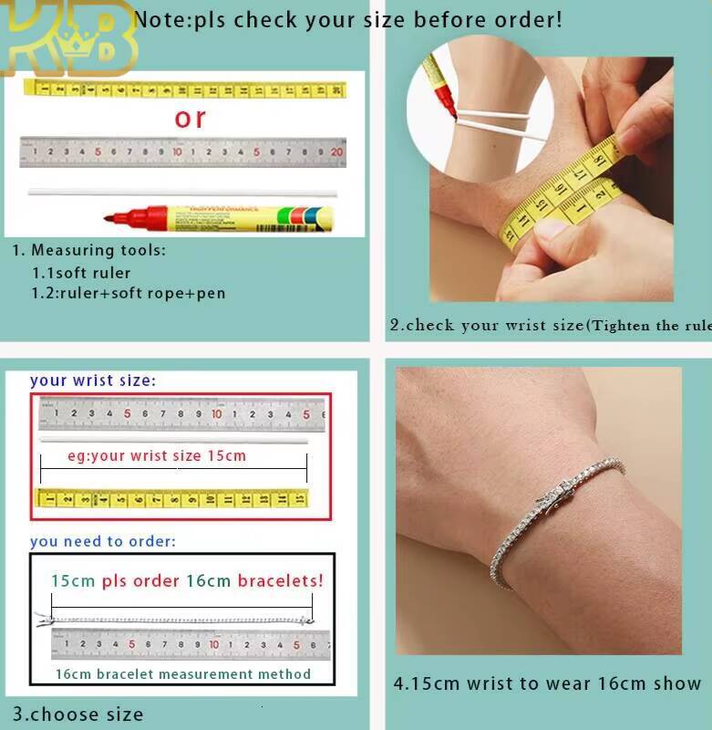 925 Sterling Silver Tennis Chain Men Hip Hop Jewelry Moissanite VVS Diamond Necklace Iced Out Unisex Gift