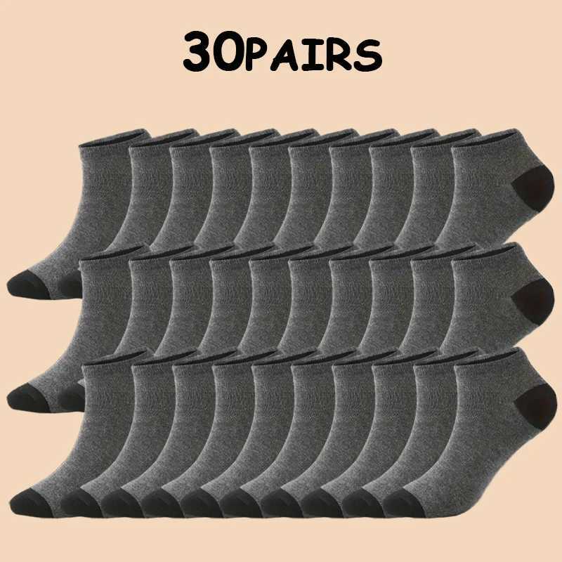 15/30 pairs of simple black white and gray boat socks for mens summer breathable thin short socks sports socks Z250731