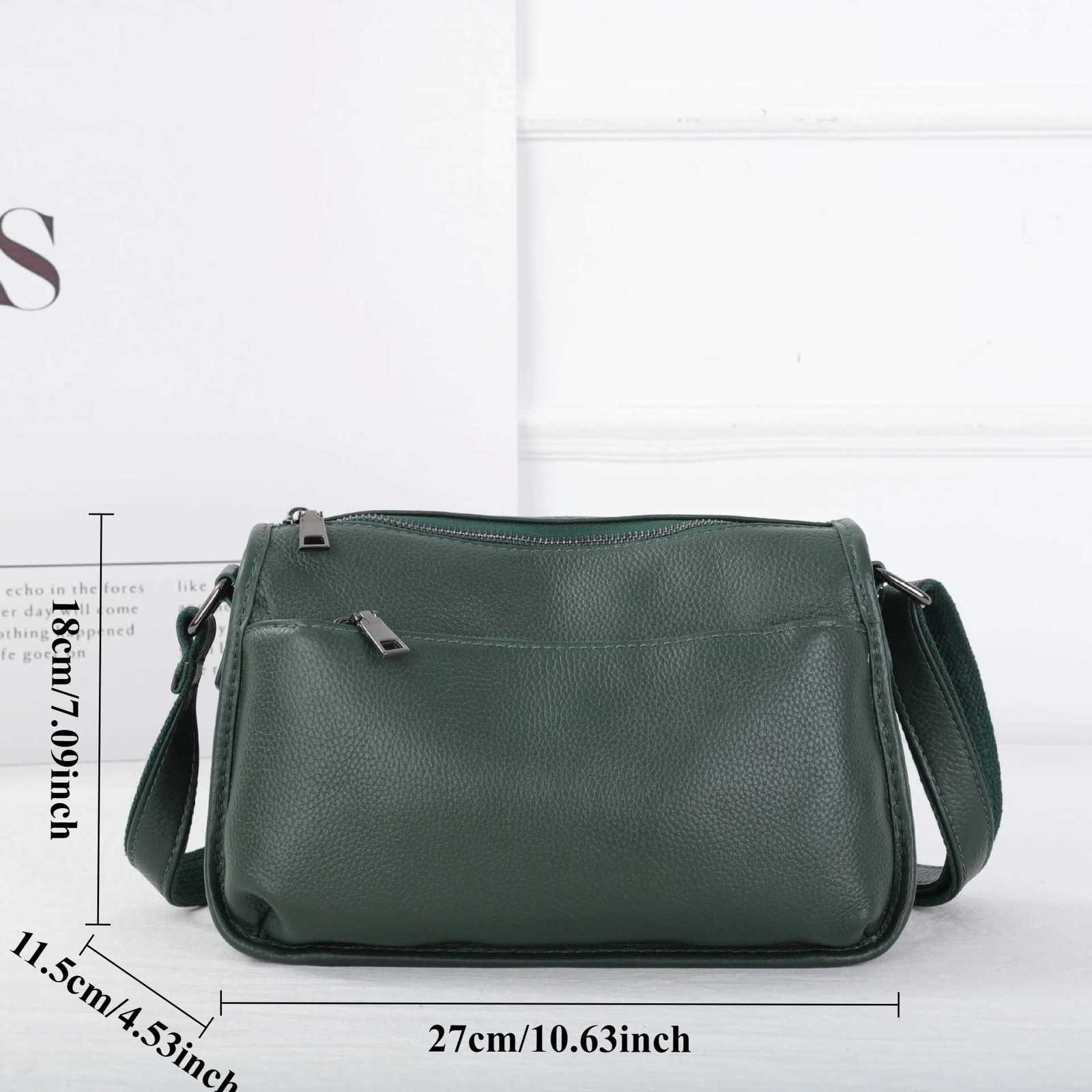 Womens Top-Grain Cowhide Leather Shoulder Bag Spacious Minimalist Crossbody for Effortless Commuting Tote with Adjustable Strap Y250730