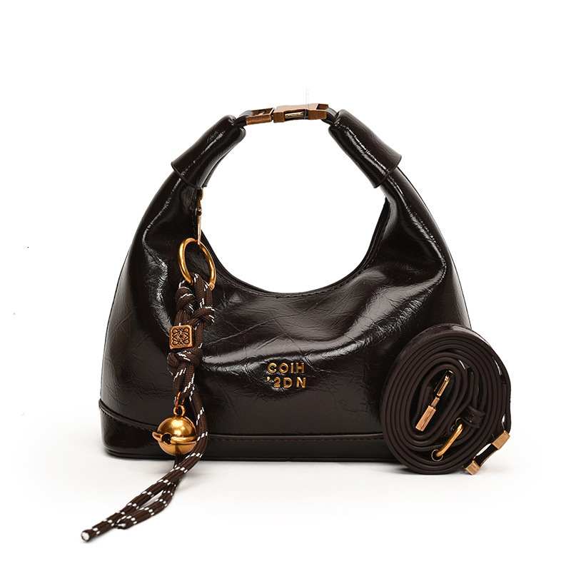 Oil Wax Leather Small Bag for Women Autumn Designer Winter Versatile Crossbody Bag High-end Luxury Handbag Dumpling Bag 250731