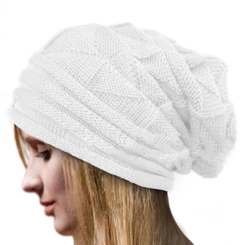 Knitted Baggy Beanie Oversized Winter Hat Ski Slouchy Cap Skullies Beanies Women Men Winter Wool Warm Cap Beanies Unisex 250730