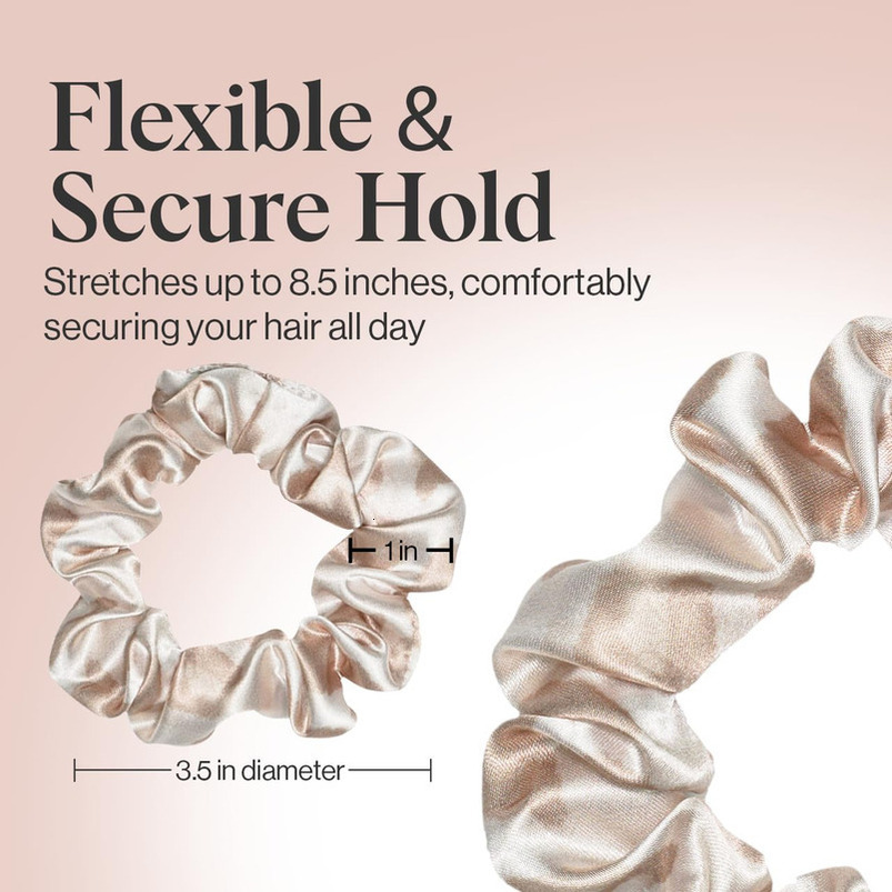 Kitsch Leopard Prints Satin Women No Crease Ties Girls, Scrunchies For All Hair Types and Textures, Perfect for Day or Night - 5 Pcs