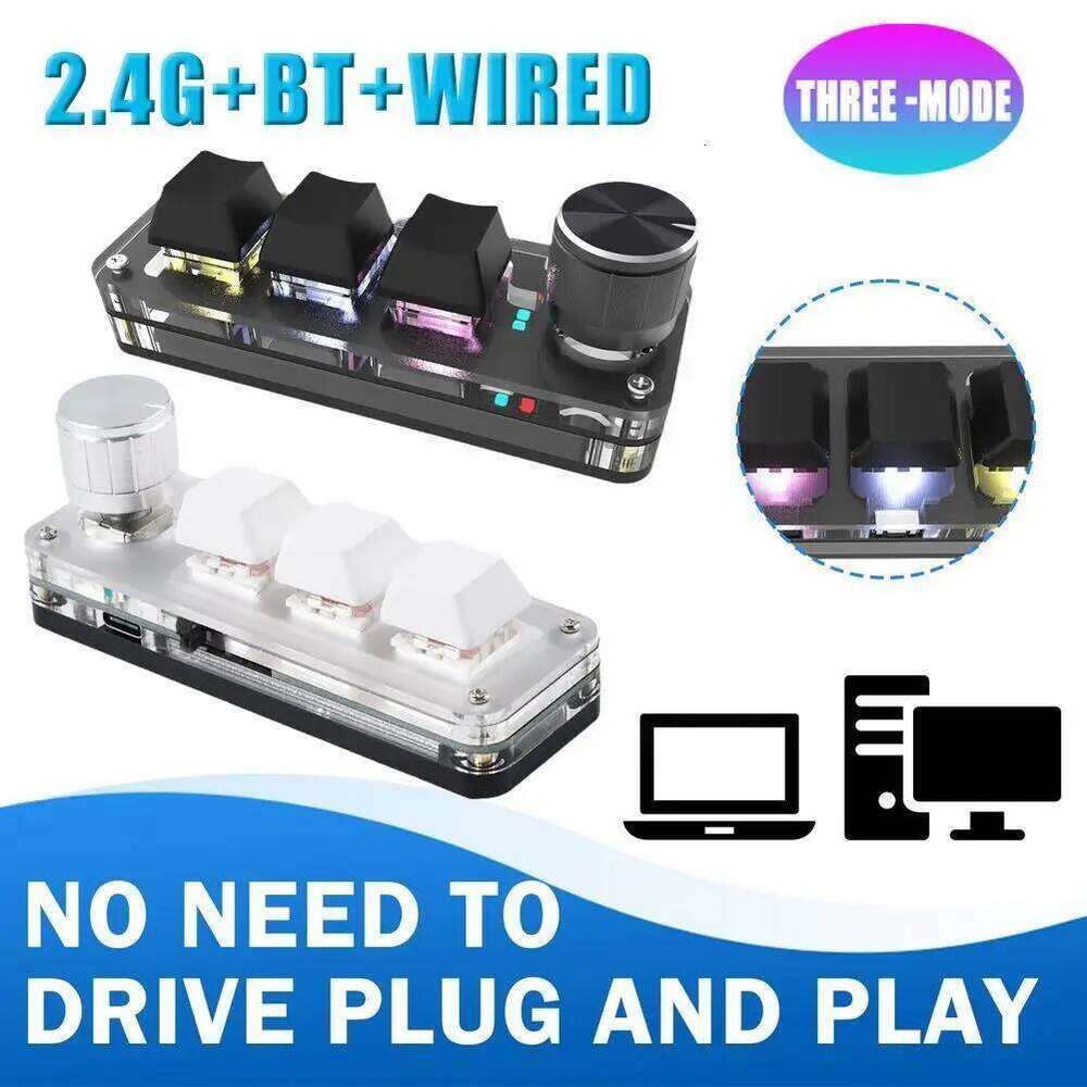 Designer Brand Niche Ro Mechanical RGB Mini Game Custom Programming Red Switch Key G Wireless Bluetooth Knob Keyboard