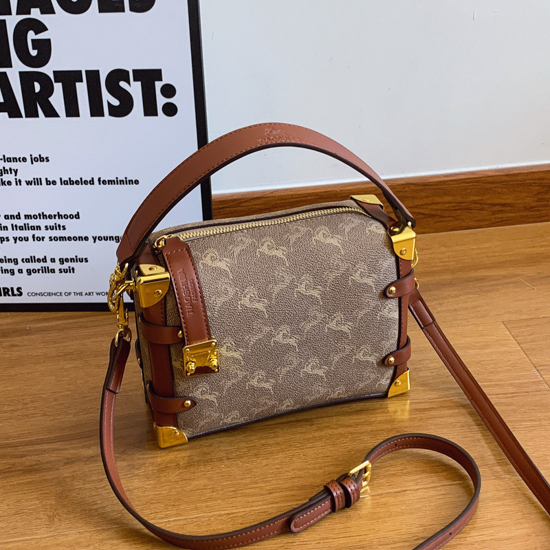 Senior sense bag women's new style ladies all match temperament box bag fashion shoulder crossbody bag
