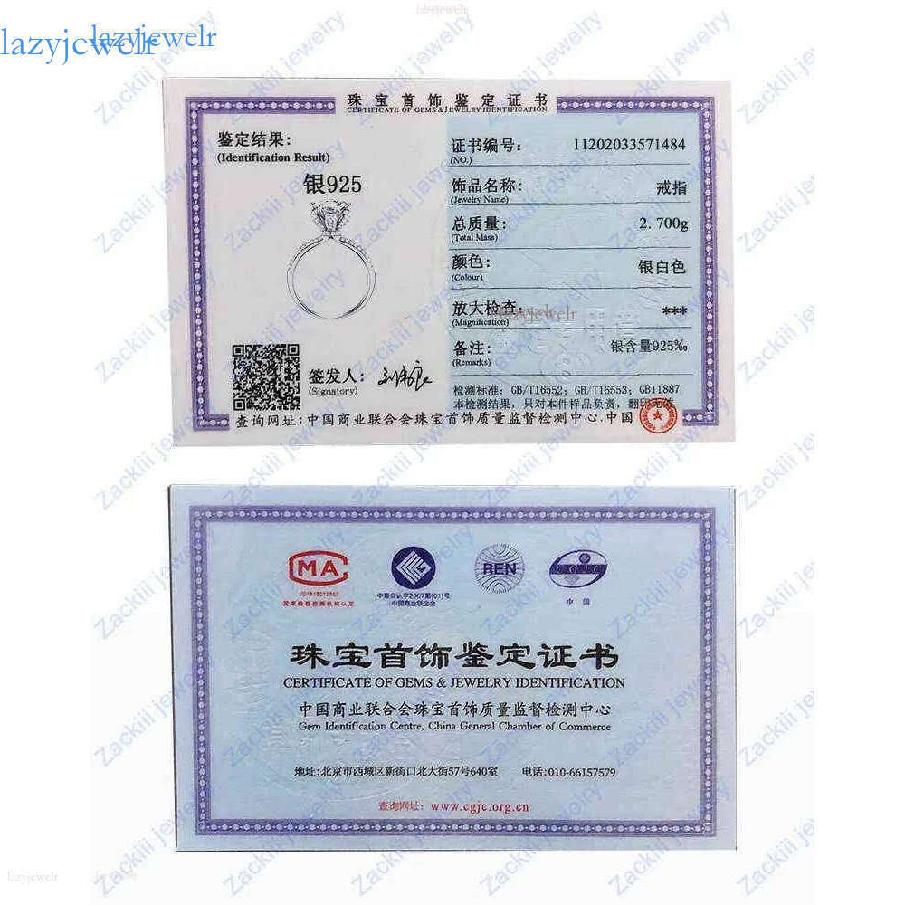 Ring Custom Name Certified Dia Engagement Ring Women 14K White Gold Sterling Sier Bride Mosan Ring Wedding Ring