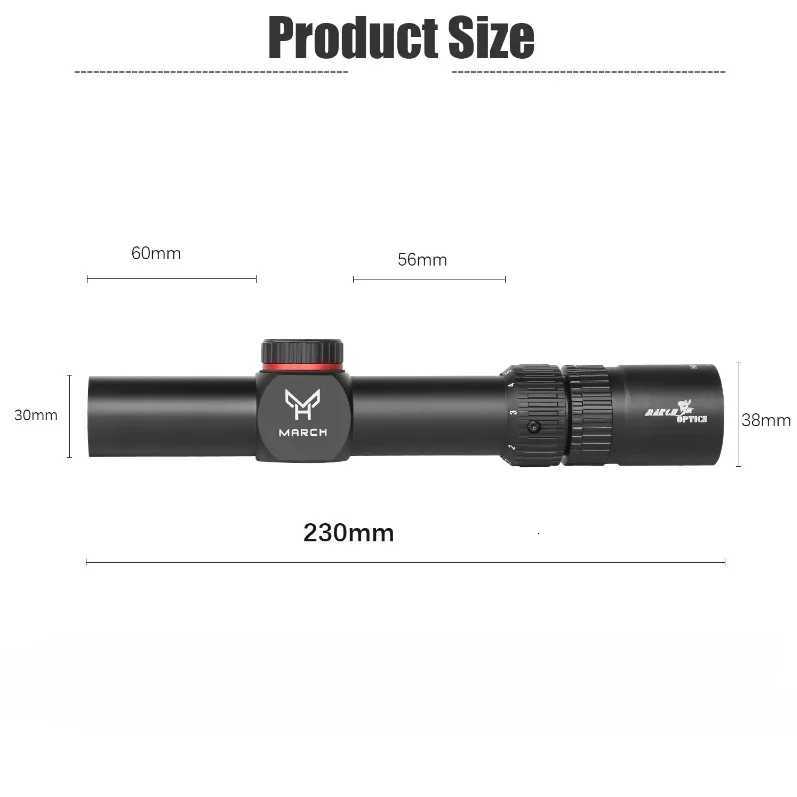1.2-6X24WA Optical Compact Scope for Hunting Sight Scope Tactical Riflescope Reflex Scopes Accessories 11/20mm Rail Mount R250730