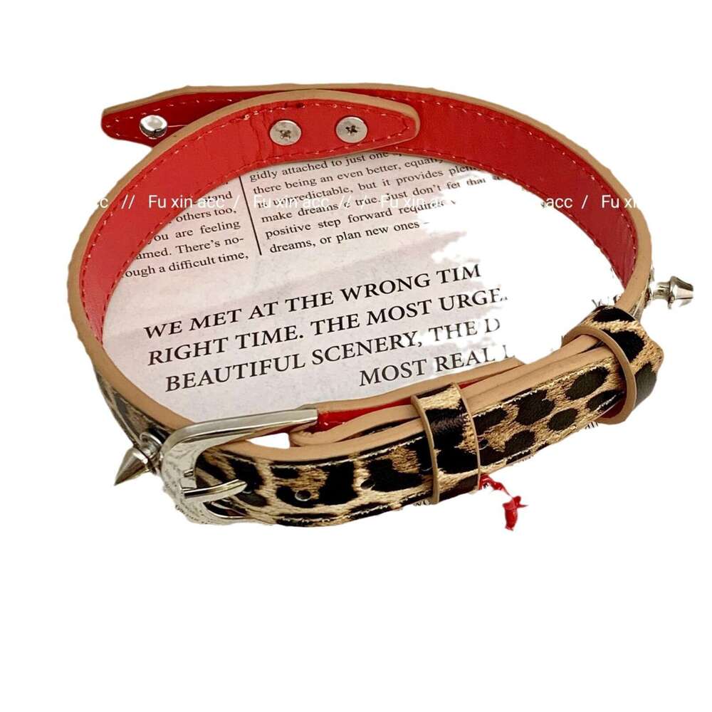 Leopard Print Choker Necklace Summer Puppy Collar Adjustable Design High-End Feel Versatile Clavicle Chain a44