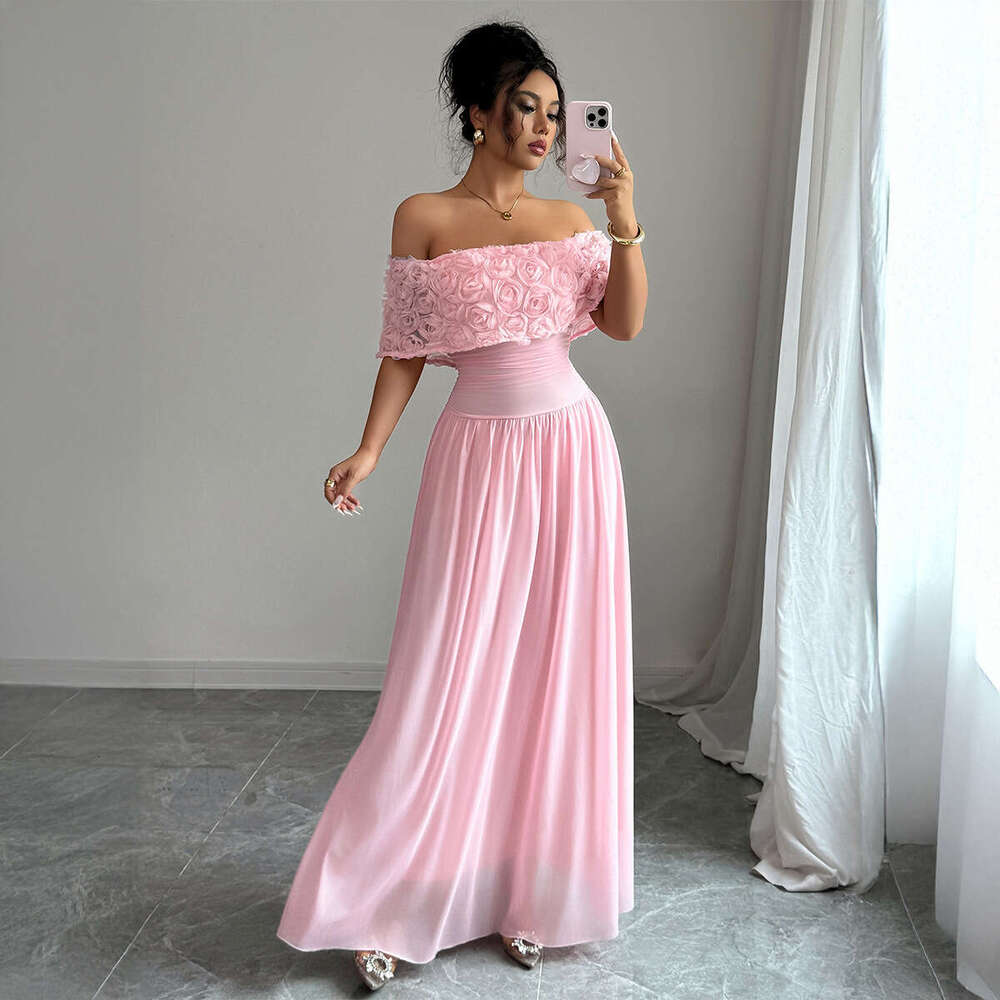 Elegant and Graceful Strapless High-End Long Women's Dress 2025 Autumn Winter