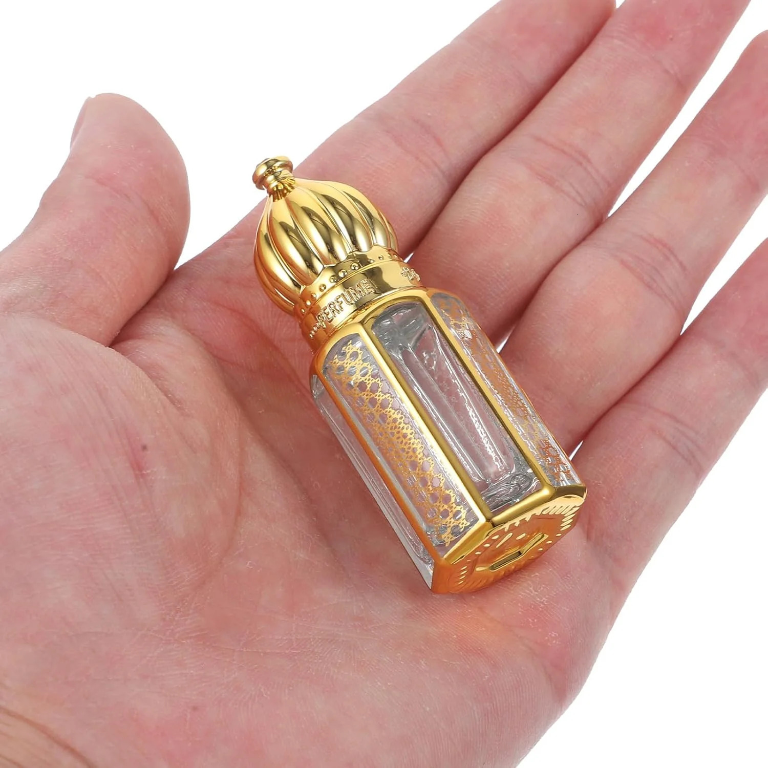 20PCS Essential Oil Bottle 3/6/12ML Portable Mini Gold Refillable Perfume Dropper Bottle Liquid Containers Roll on Bottle 250726