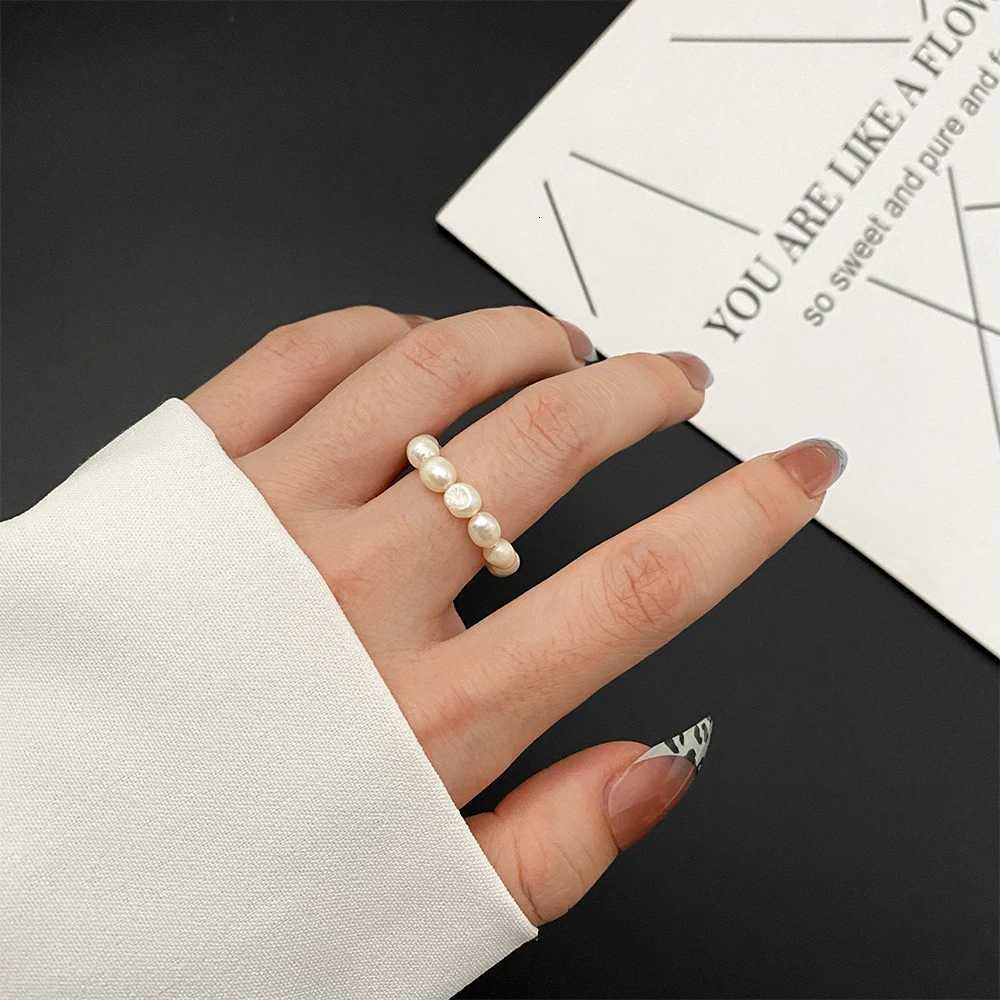 Cute Minimalist Pearl Beaded Rings for Women Korean Irregular Pearl Finger Rings Trend Women Jewelry Gifts y250730