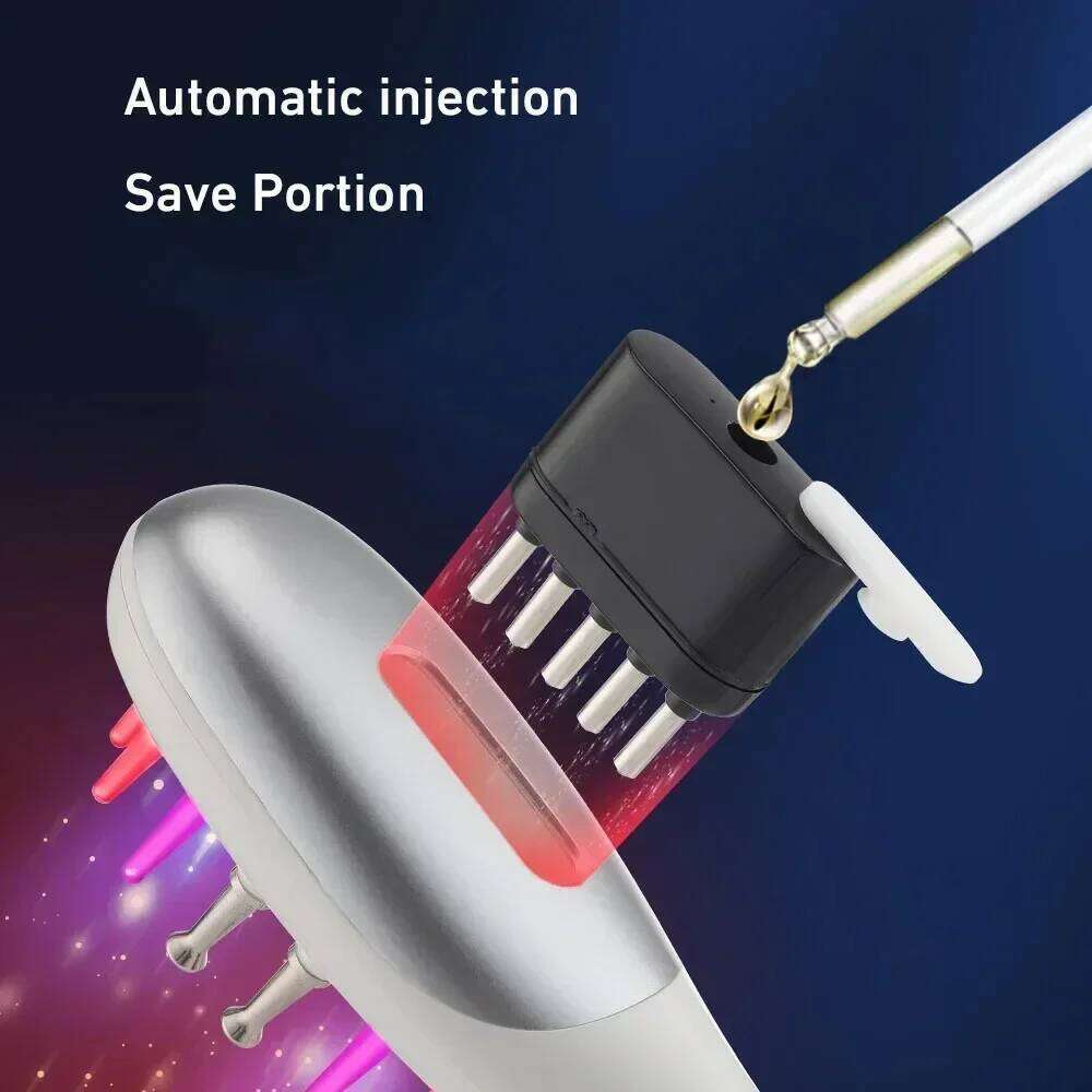 Electric Massage Comb Red Blue LED Light Therapy Vibration Medicine Scalp Oil Applicator for Growth Anti Hair Loss
