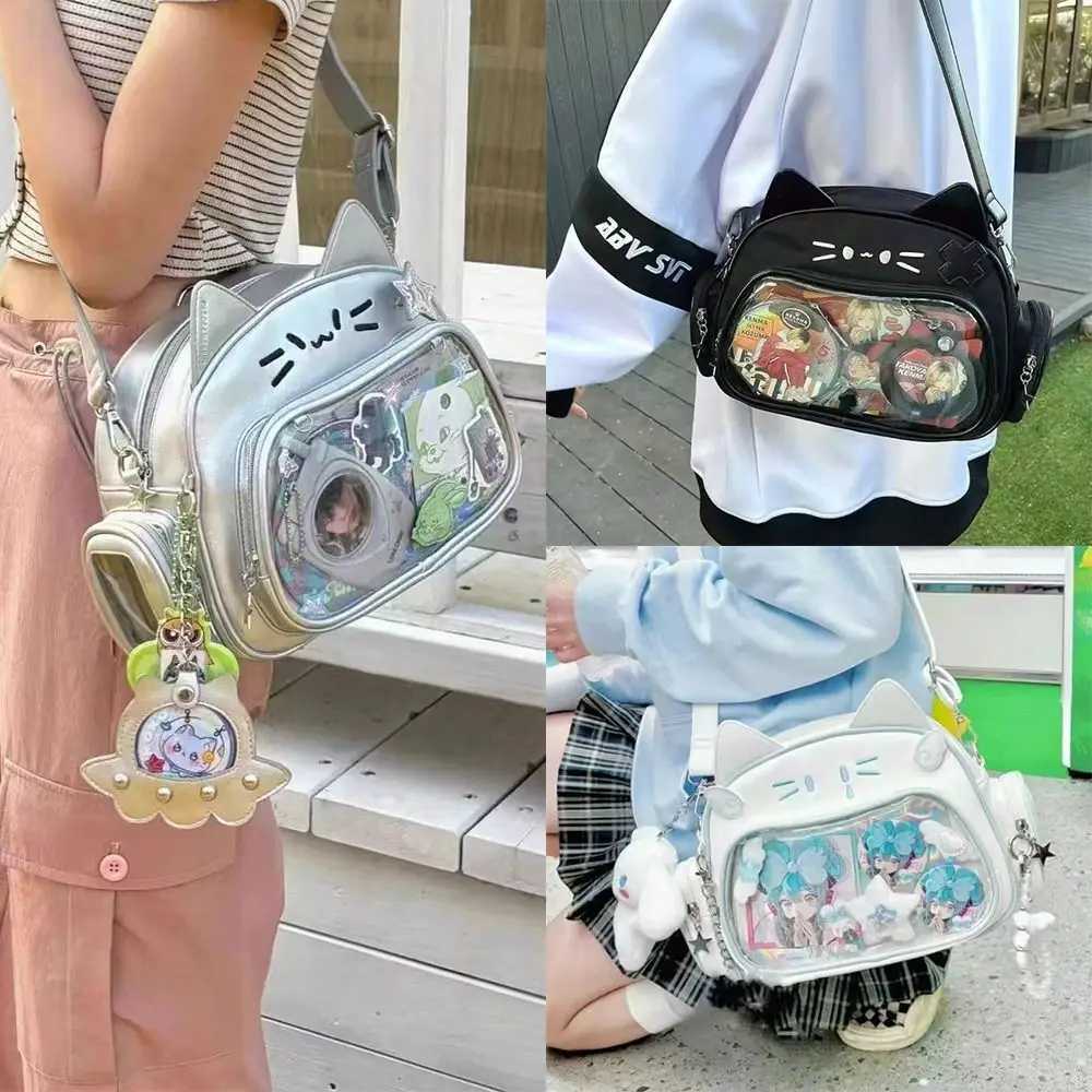 Pu KAWaii Itabag Travel Korean Clear Pocket Shoulder Bag Crossbody Bag Womens FAshion Backpacks Idol Doll Storage Bags Y250730