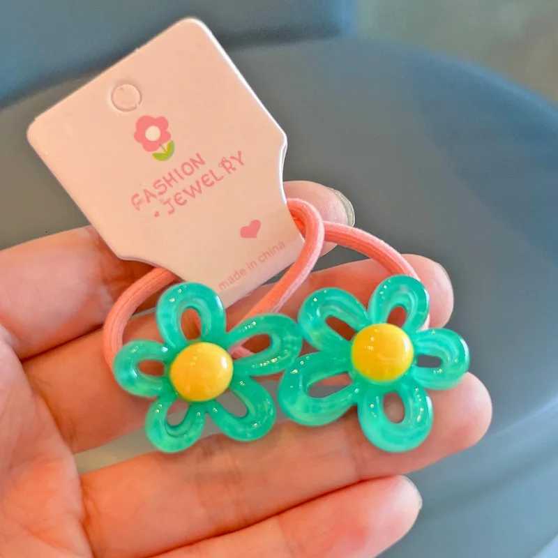 2PCS Transparent Irregular Hollow Flowers Princess Hair Accessories Girls Elastic Hair Bands Children Headwear Baby Hair Ties R250730