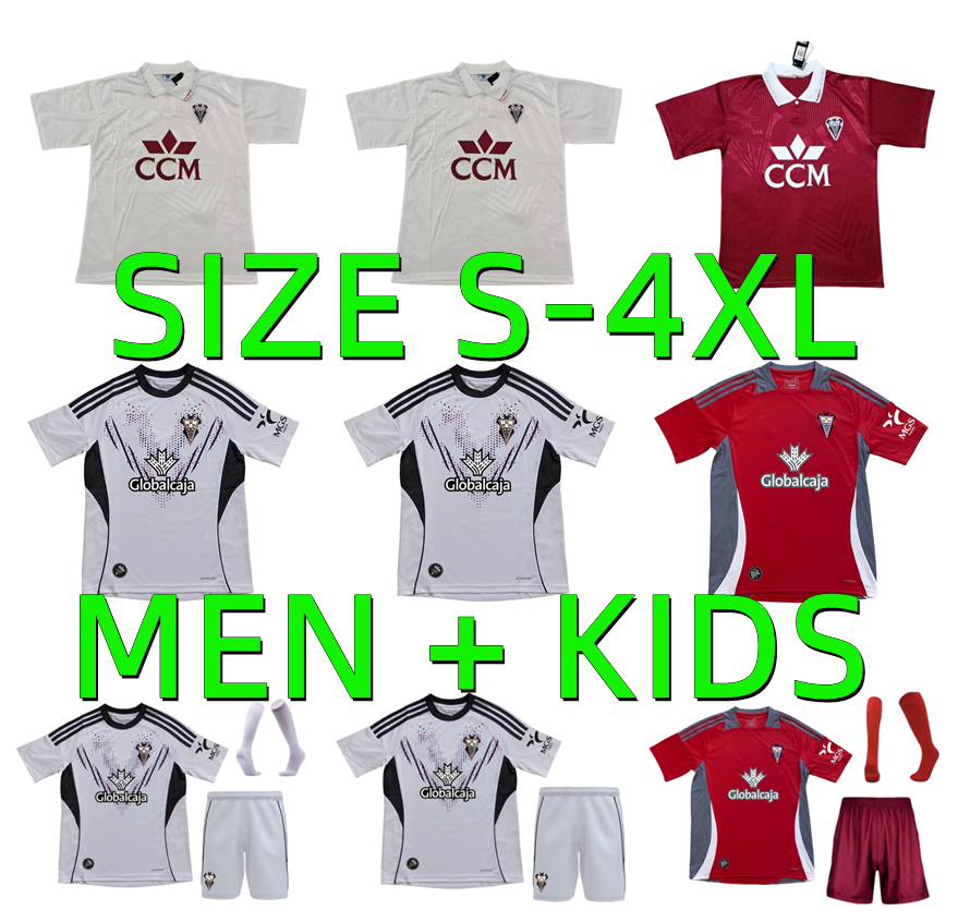 25 26 Albacete Balompie soccer jerseys 1994 1995 retro 2025 2026 Vallejo Manu Fuster Jonathan Dubasin Fran alvarez Flavien Boyomo Riki football shirts Men kids kits