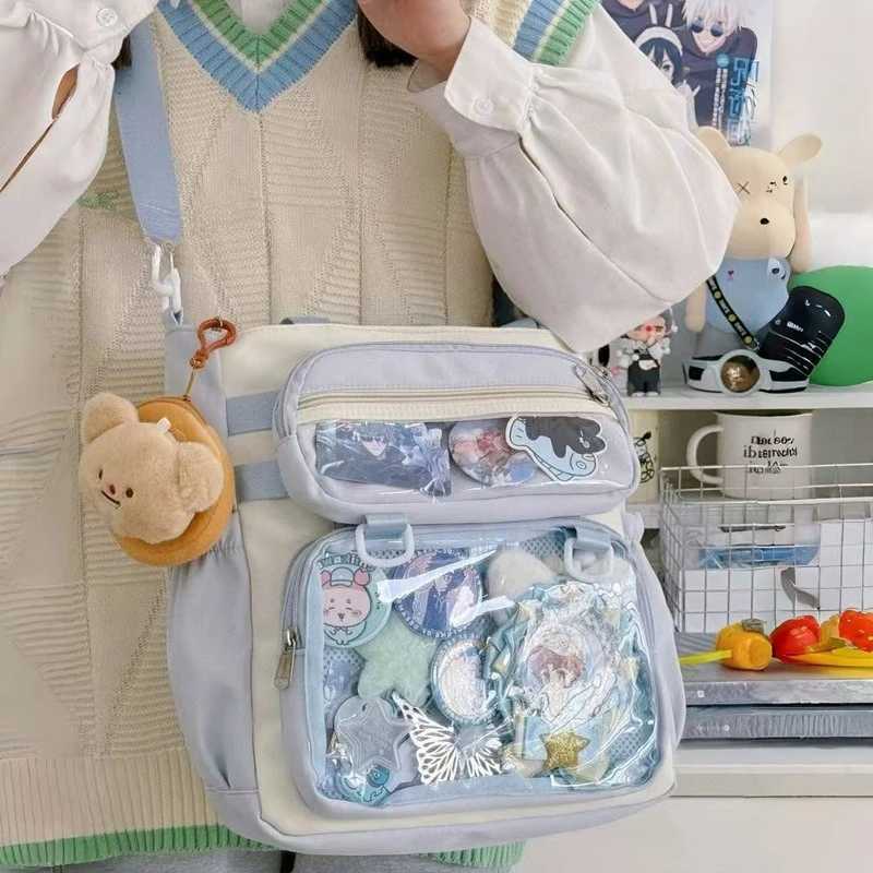 Japanese Transparent Ita Bag Handbag Women Anime Portable Large Capacity Girls Shoulder Tote Bag Nylon Crossbody Bags ItaBag G250729