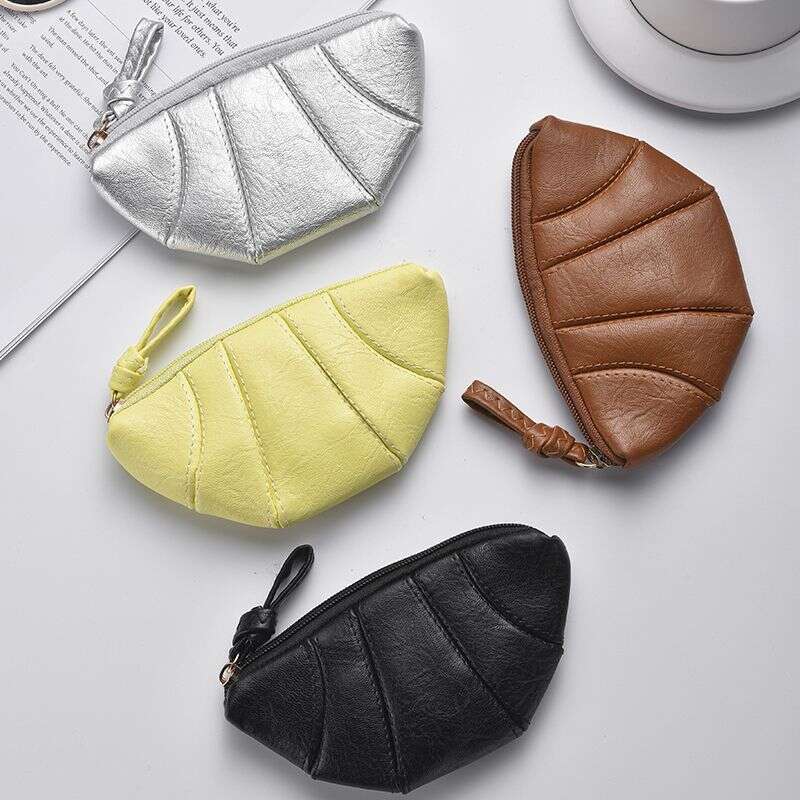 2025 Croissant Mini Bag - Stylish PU Lipstick Coin Purse with Chain Strap, Retro Chic Small Wallet in 4 Colors