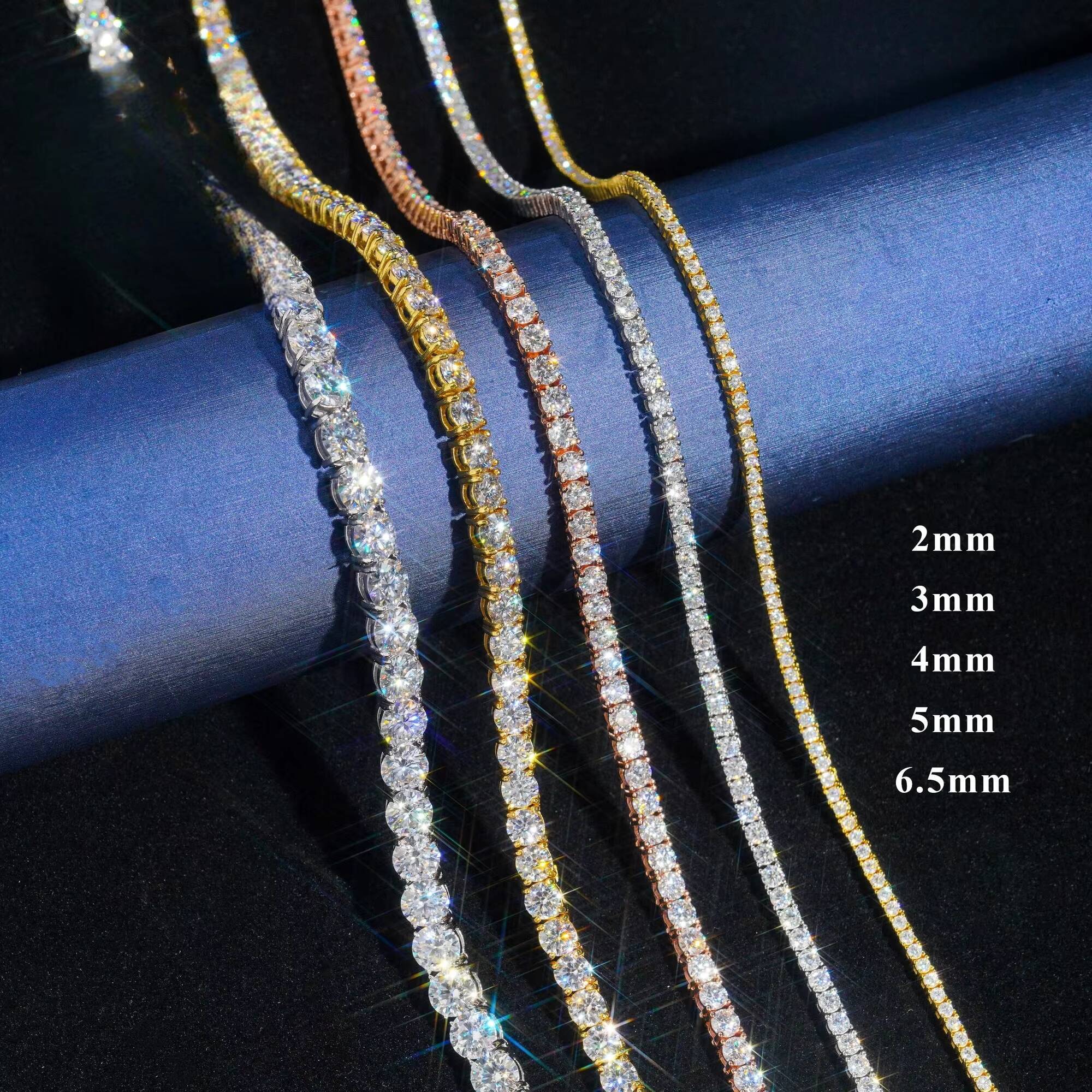 Sterling Silver 925 Diamond Fashion Trends Moissanite Hip Hop Vvs Custom Jewellery Iced Out Tennis Chain Necklace