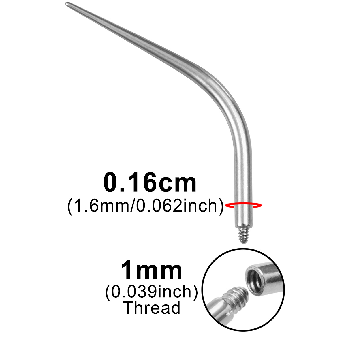 Bending rod puncture guide rod stainless steel connecting rod human puncture jewelry ear bone ring wholesale