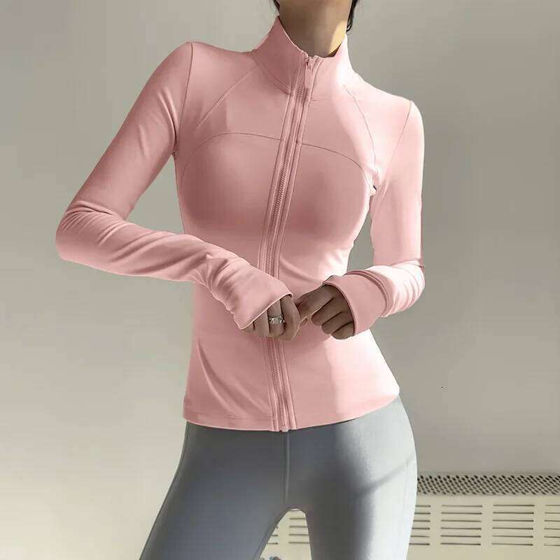 Women Zip Fiess Long Sleeve Sports Jacket Gym Woman Shirt Quick Dry Top Sunscreen Sportswear Yoga Clothes