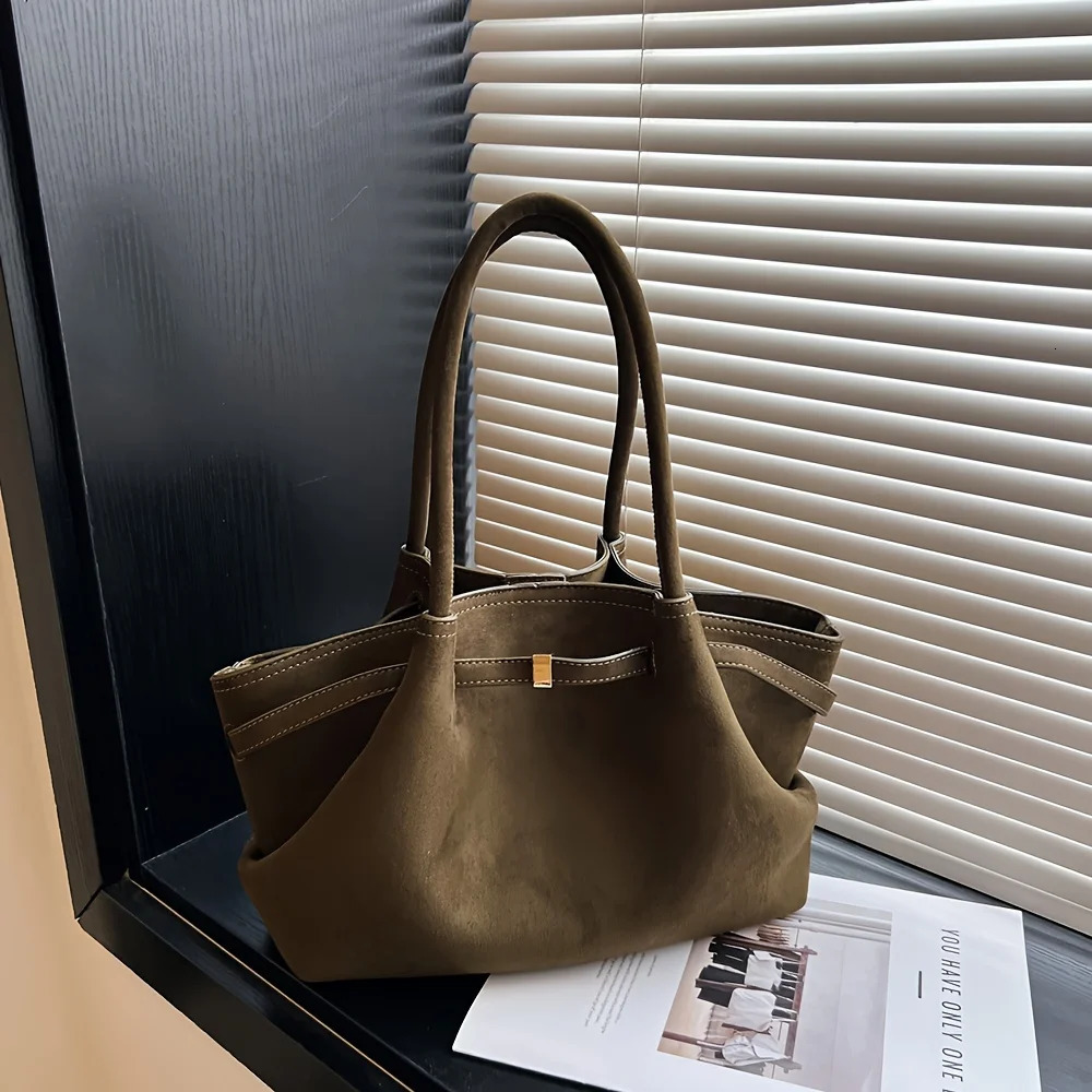 Winter Deerskin Velvet Underarm Womens Large Capacity Vintage Tote Bag Fashion All-Matching Female 250731