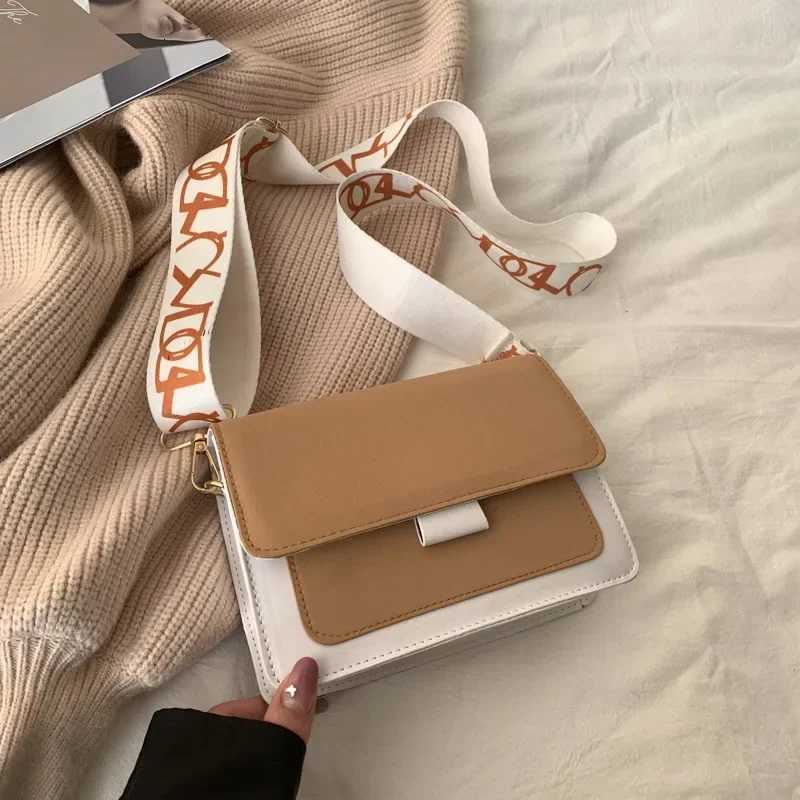 New Contrast Color Leather Shoulder Bags For Women Travel Crossbody Bag Fashion Simple Shoulder Bag Ladies Flap Bag Handbag Y250730