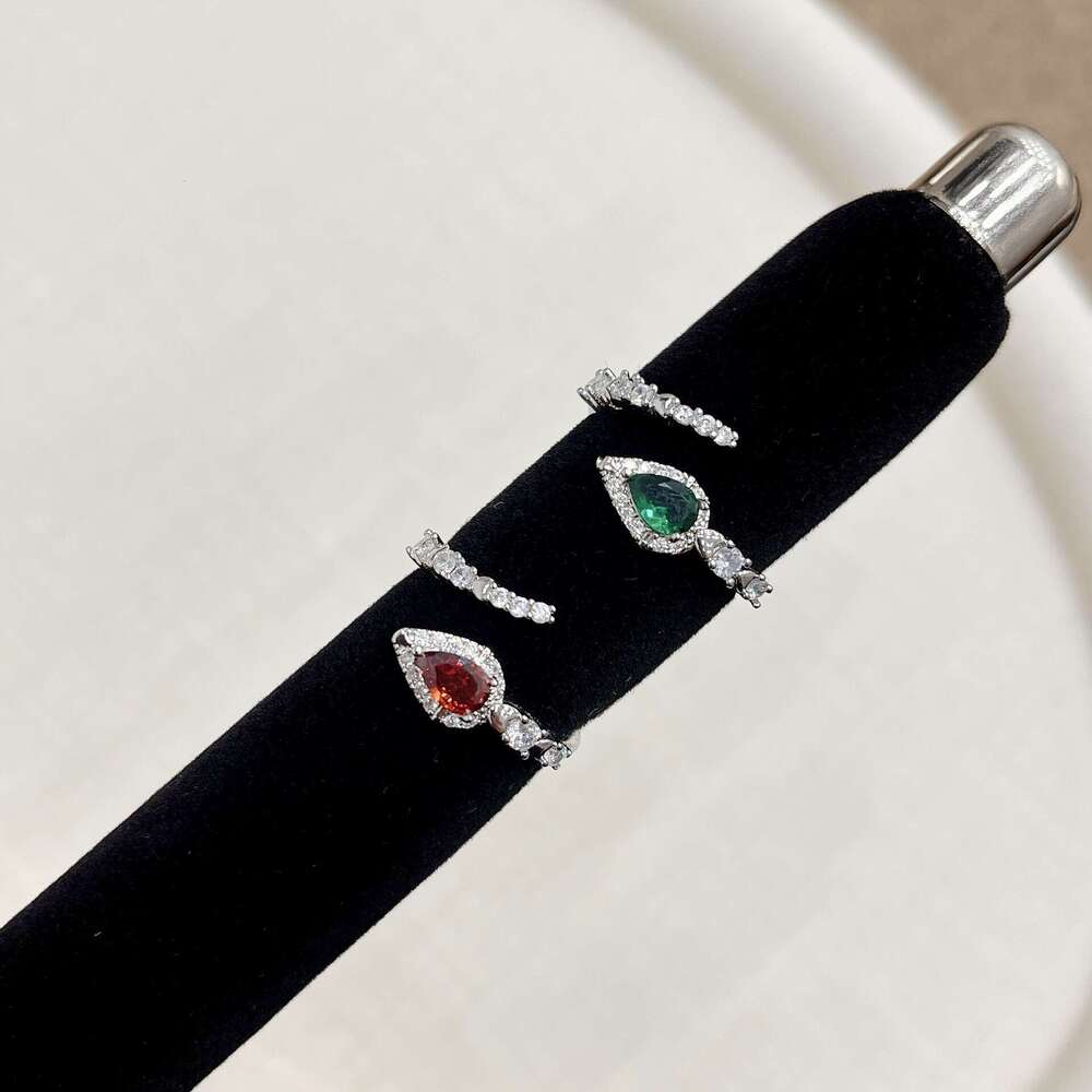 Light Luxury Zircon Sparkling Snake-Shaped Silver Open Ring High-Quality Texture Simple Versatile Trendy Cool Women's Jewelry 445