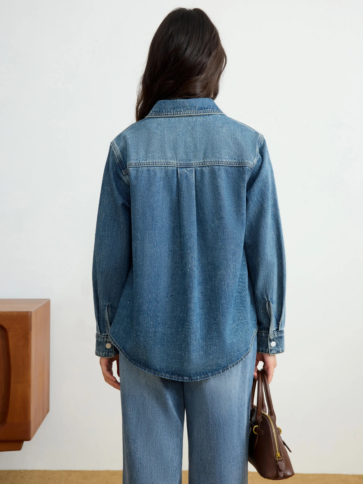 DUSHU Fashion Denim Shirt Longsleeved Jacket Spring Summer Holiday Season Top Versatile 25DS81066 w250729