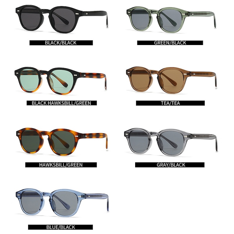 Round Sunglasses Men Johnny Depp Vintage Retro Classic Japan Style Cat Eye Women Luxury Brand Designer New Trendy Outdoor Travel Ultraviolet Protectio
