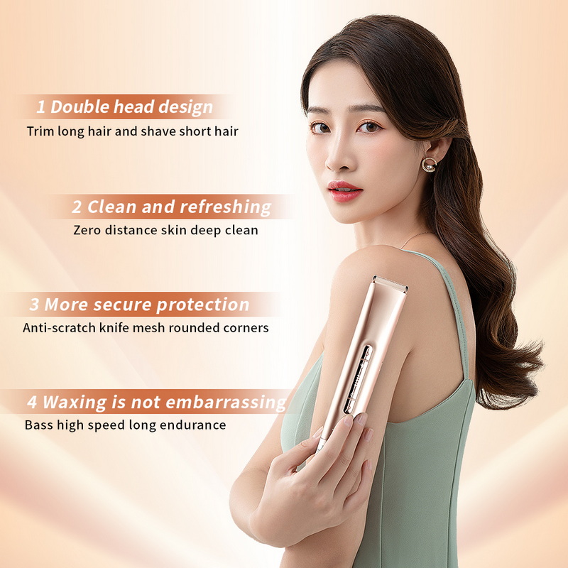 Double Head Electric Shaver Bikini Trimmer for Woman Cordless Replaceable Lady Shaver Body Groomer for Women