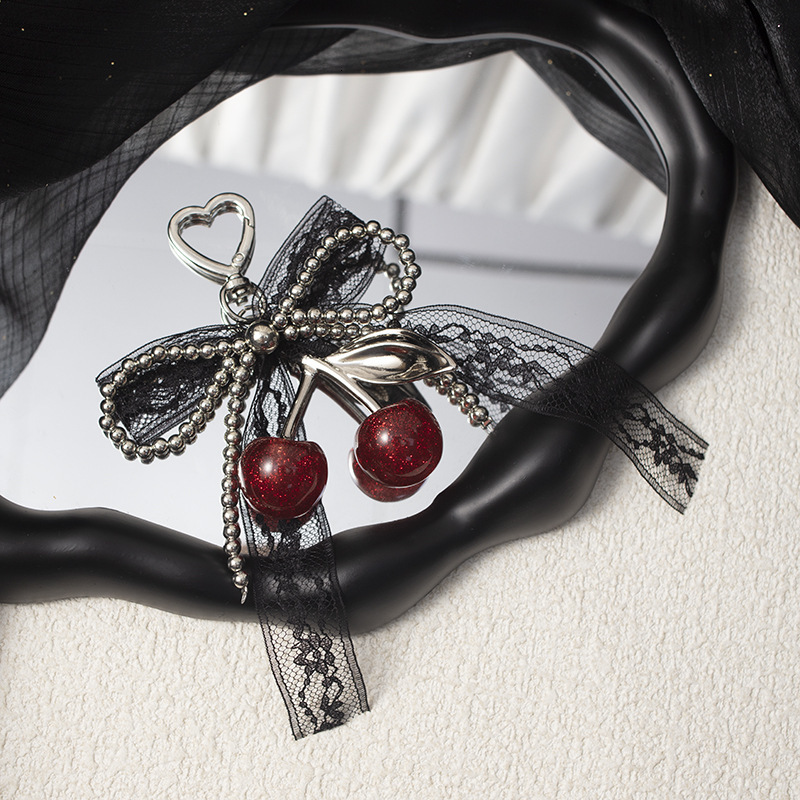 Bag Charms Internet Celebrity Red Decorative Bag Pendant High-End Cherry Keychain Fresh Accessories New Replacement