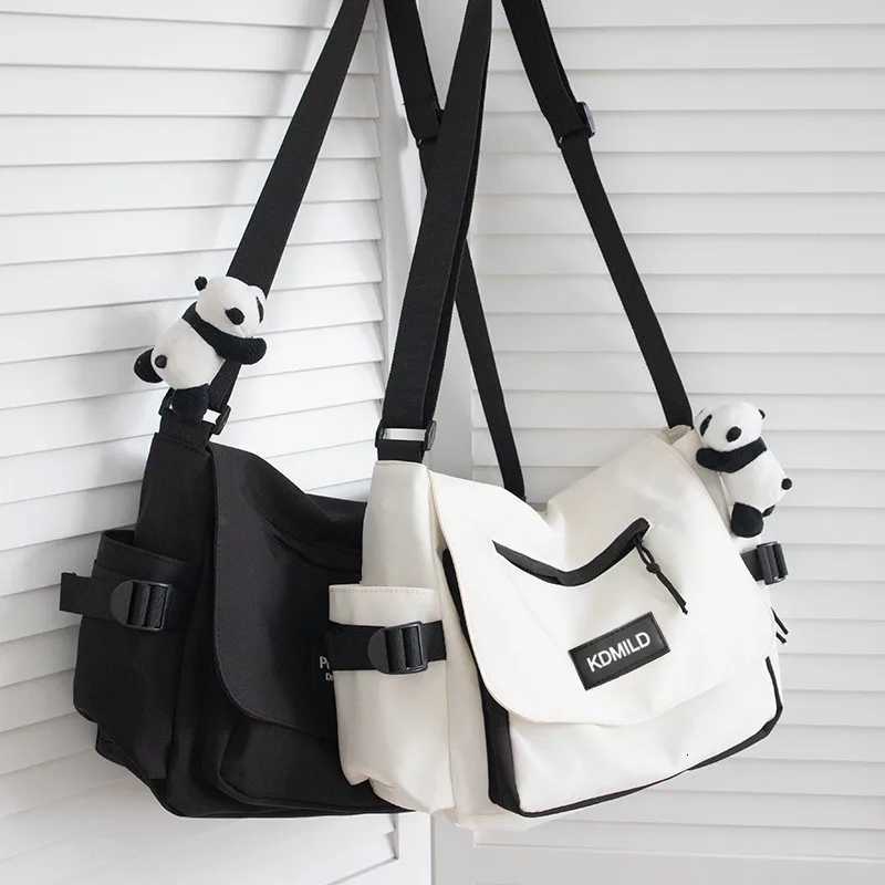 Mens Harajuku Shoulder Bags Waterproof Canvas Crossbody Bags Teen Boys School Messenger Bag G250729