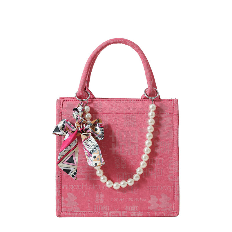 Large Capacity Tote Red Bride Wedding 2023 New Chinese Style Pearl Handbag Shoulder Bag ddmymoon