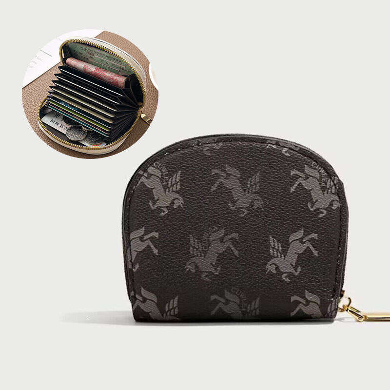 Unicorn Card Holder - Slim PU Wallet with 11/18 Card Slots in Beige & Brown, Lightweight Money Organizer