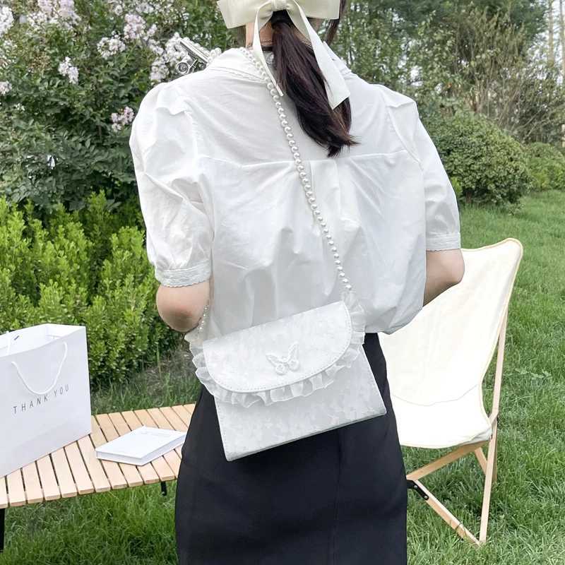 Crossbody Bags for Women Vintage Lace Pearl Chain Ladies Small Square Shoulder Bag Female Clutch Purse Handbags Sac Femme Y250730