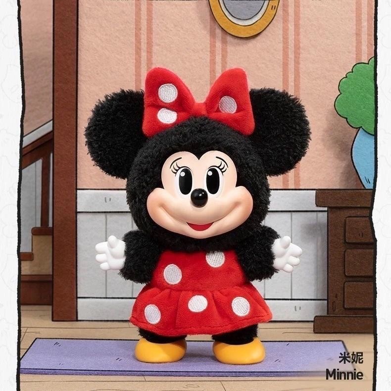 Disney Genuine Pop Mart Mickey Family Cute Together Keychain Series Blind Box Vinyl Doll Anime Figure Decoration customized Kid Gift Y250609