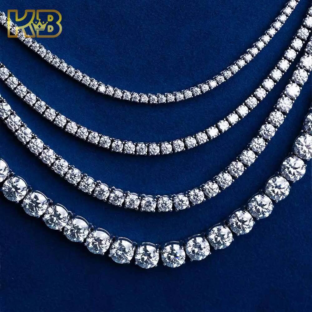 Bling Heart Tennis Necklace 4mm Moissanite Cuban Style Chain for Rappers Moissanite Pass Diamond Tester