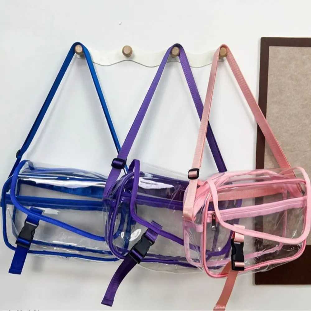 Versatile PVC Crossbody Bag Transparent Zipper Shoulder Bag Solid Color Large Capacity Tote Handbag Travel Y250730