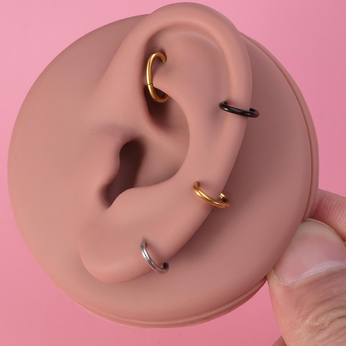 Elliptical eyebrow ring, hinged chain ring, stainless steel earrings, body piercing jewelry, ear bone ring wholesale