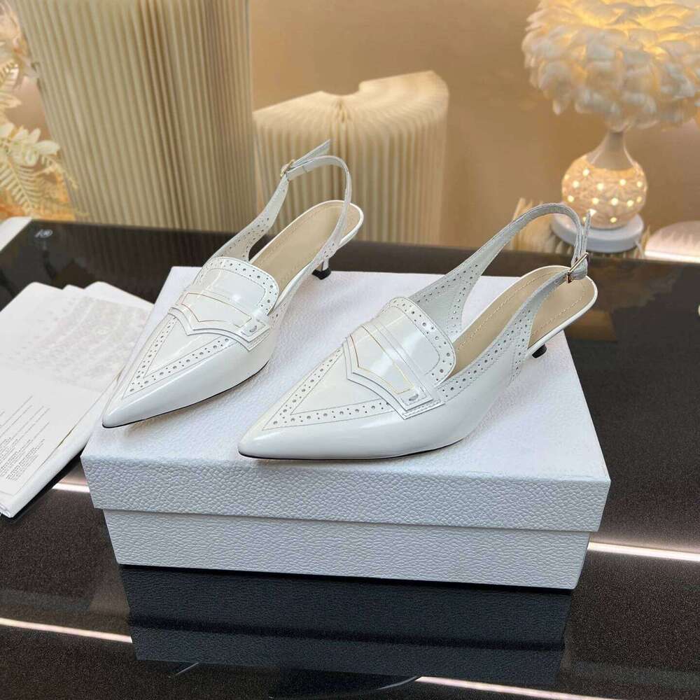 Women Size35-42 Genuine Leather Pumps Slingbacks Super High Heels Sandals Pointed Toe Designer Shoes Zapatillas De Mujer ad3