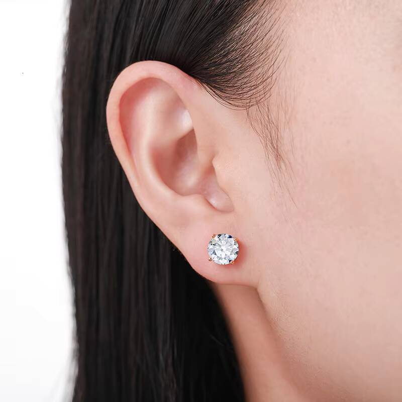 Online Store Hot Sale USA Warehouse 925 Sterling Silver VVS Moissanite Diamond Classic Screw Back Stud Earrings