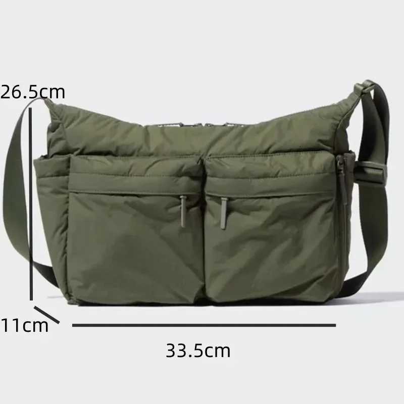 Nylon Zipper Casual Handbag Men Multi-pocket Streetwear Messenger Bag Waterproof Sport Shoulder bag High Capacity Bags For Women Y250730
