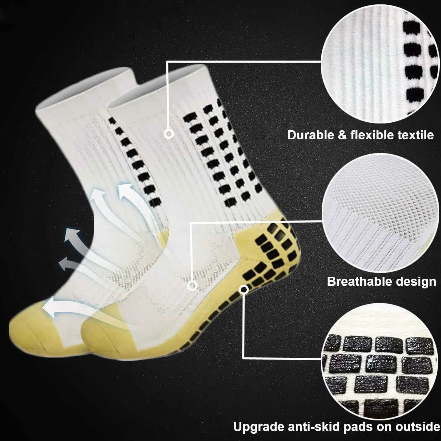 2 Pairs Set Men Grip Soccer Socks and Knee Pads Calf Sleeves Adult Youth Non Slip Leg Shin Guards for Basketball Football Sports Z250731
