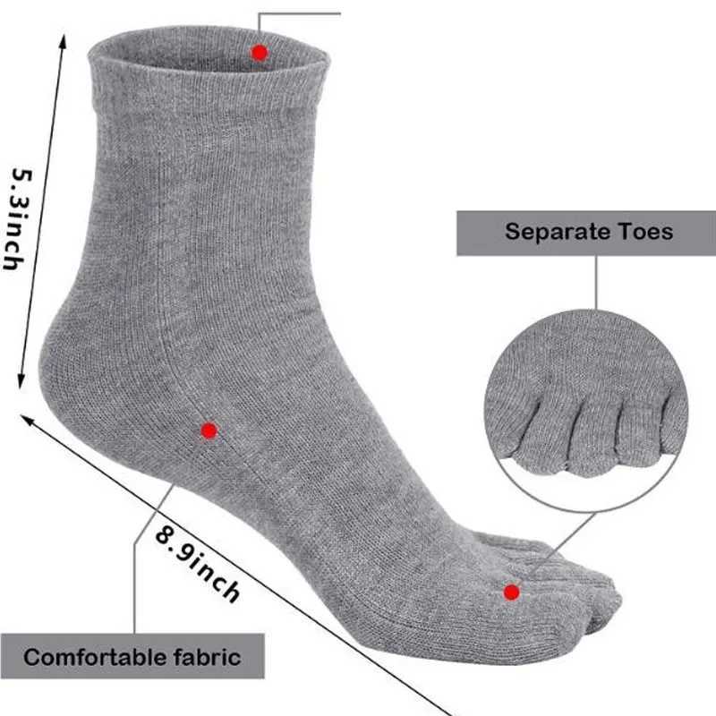 Toe Socks Men and Women Five Fingers Socks Breathable Cotton Socks Sports Running Solid Color Black White Gray Blue Beige Coffee Z250731