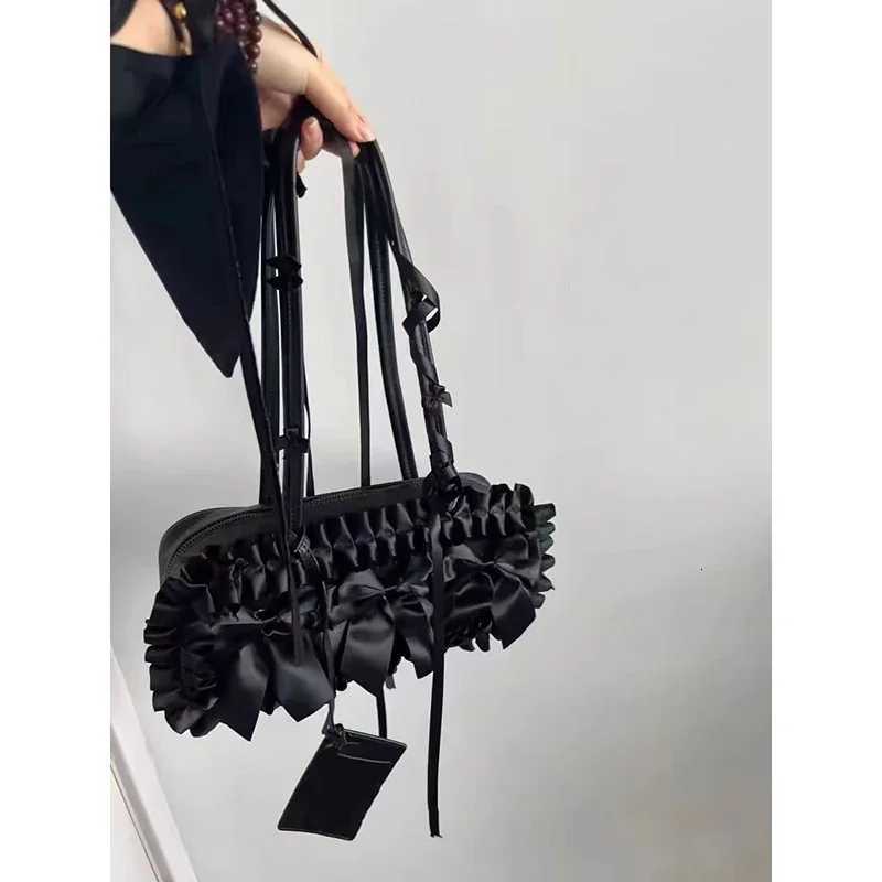 HAEX Gothic Women Handbags FAshion 2024 Lace Bow E Underarm Shoulder Bag Designer Subculture Bolsas Femininas Y250730