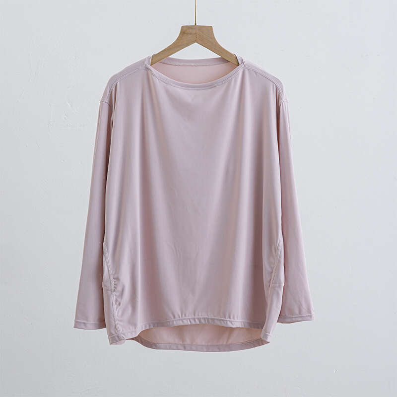 Back In Action Top Long Sleeve Women Quick-Dry Sports Yoga Loose Cover-Up Versatile Simple