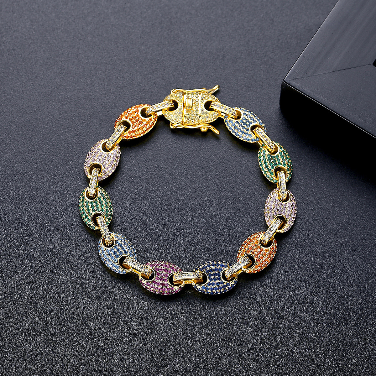 Bracelet Full Diamond Copper Micro-inlaid Zirconia Hand Jewelry European Designer Madam Bracelet And American High-end Niche Trade Cross-border Jewelr